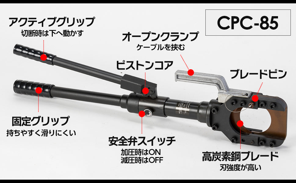 #1841 油圧ケーブルカッター Φ85mm (油圧ケーブルカッターCPC-85)
