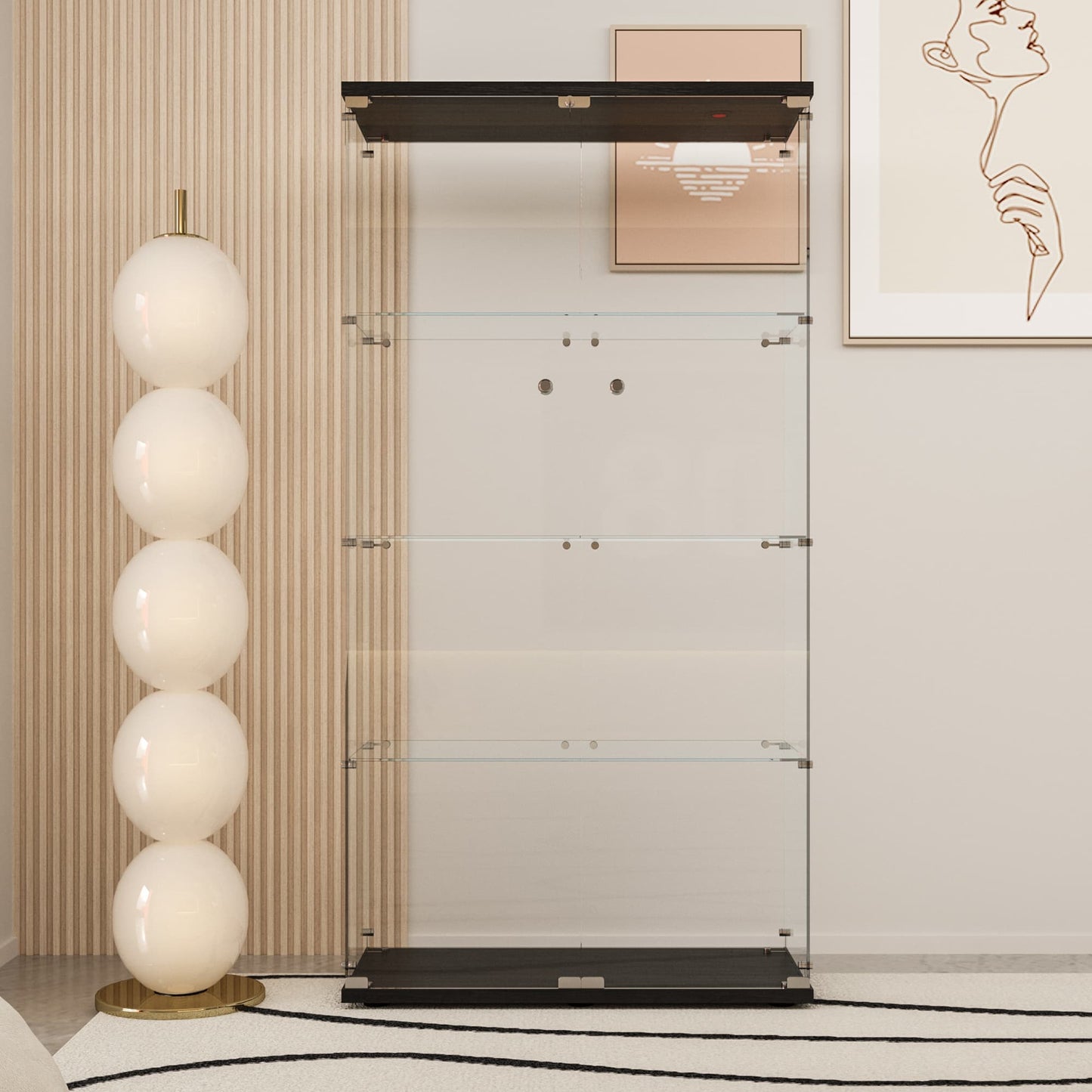 #2002 両扉ガラスケース4段 ブラック