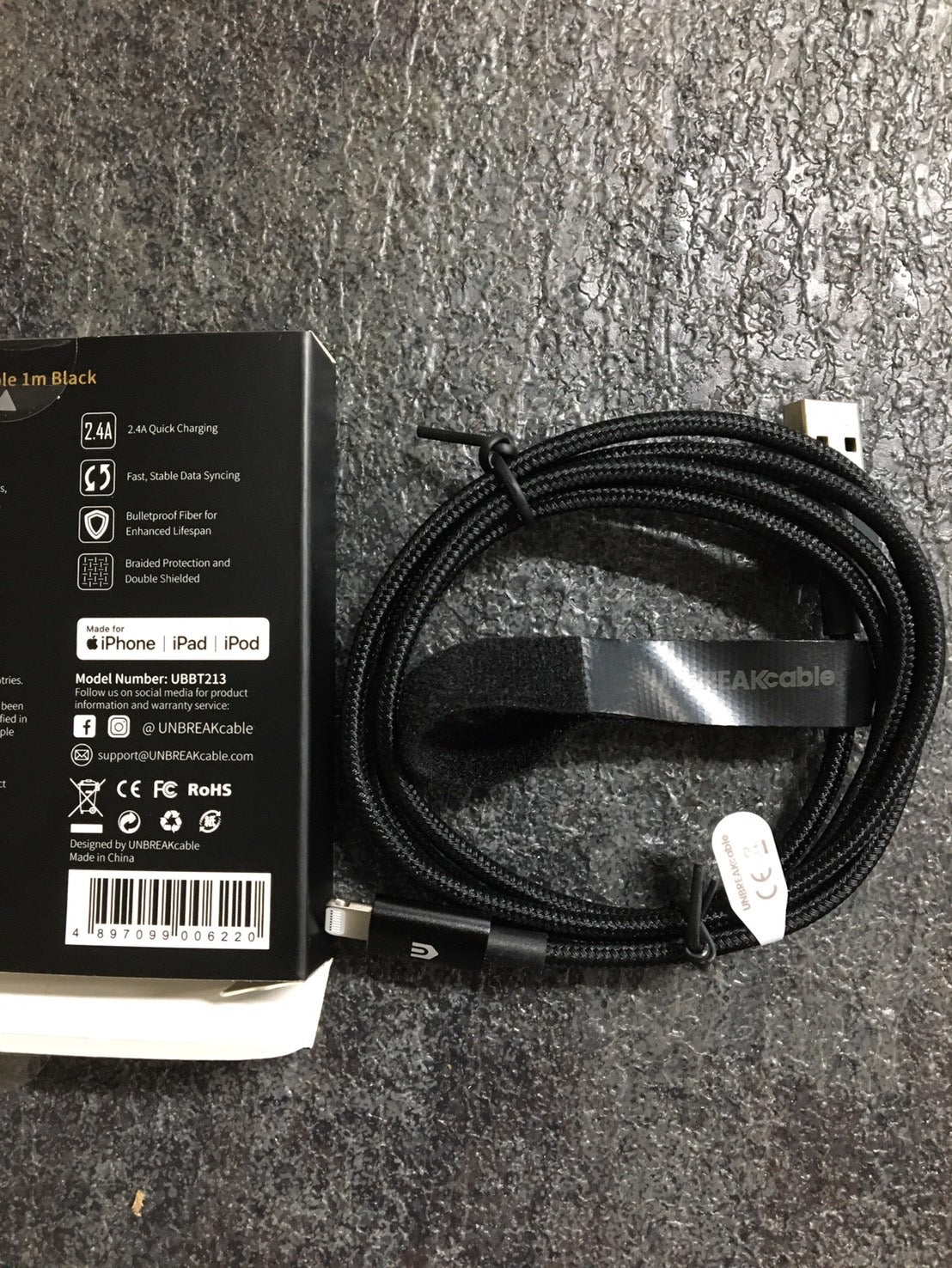 D009　　UNBREAKcable iPhone 充電ケーブル 1M MFi　★