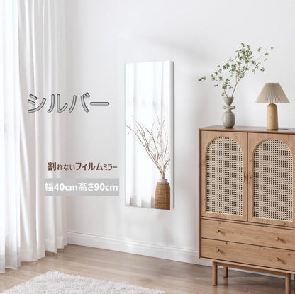 #2637 軽壁掛ケ鏡４０＊９０銀色