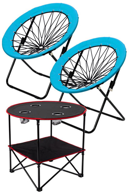 #2076	ハンモックチェア&テーブルセット　(青チェア2個＆テーブルセット)