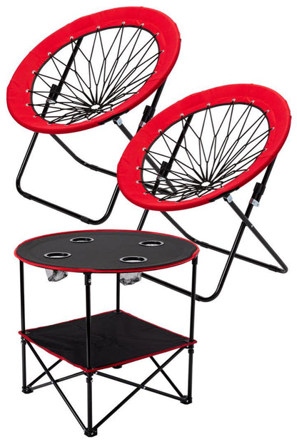 ＃2075	ハンモックチェア&テーブルセット　(赤チェア2個＆テーブルセット)