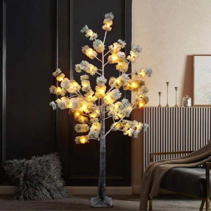 ホワイトクリスマスツリー 約150cm LEDライト付き
