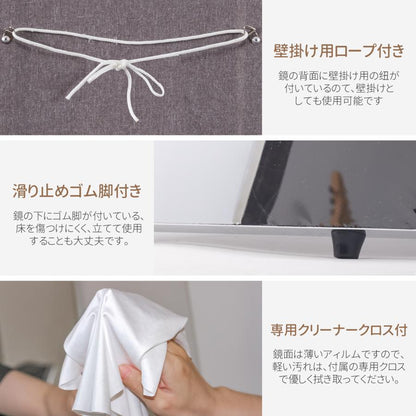 #2102 軽壁掛け鏡160x100木目