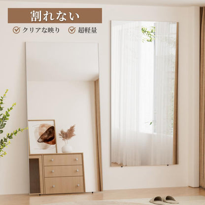 #2102 軽壁掛け鏡160x100木目