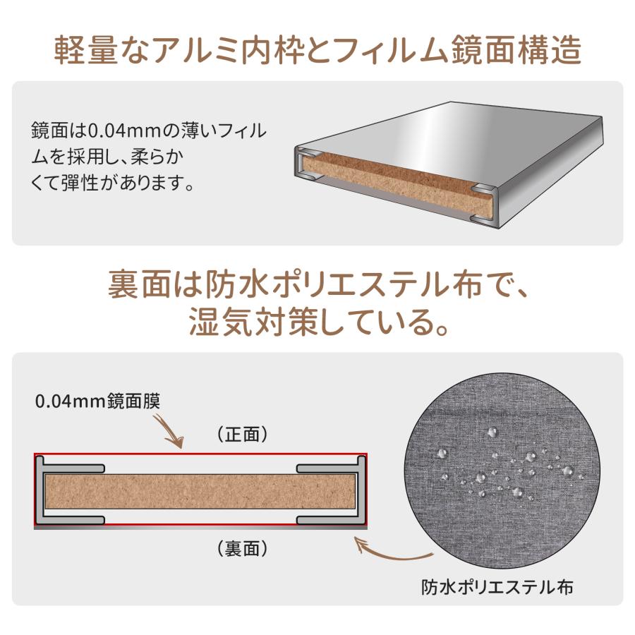 #1849 軽壁鏡160x100金+キャスター大軽壁鏡160x100cm金＋スタンド大