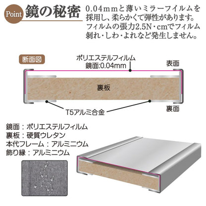 #2306 軽鏡160x80白+スタド大