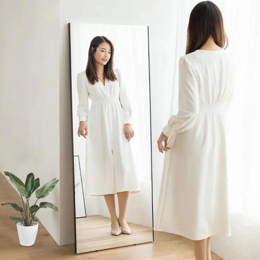 #2819 軽スタンド鏡140x45黒