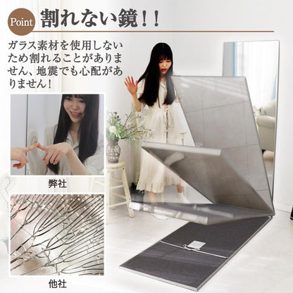 #2295 軽折り畳み鏡160x100銀軽180度折り畳み鏡100銀
