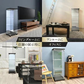 #3018　(ミラー付)片扉ケース3段黒