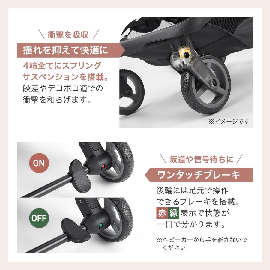 #3096 折りたたみベビー カーBK　ブラック