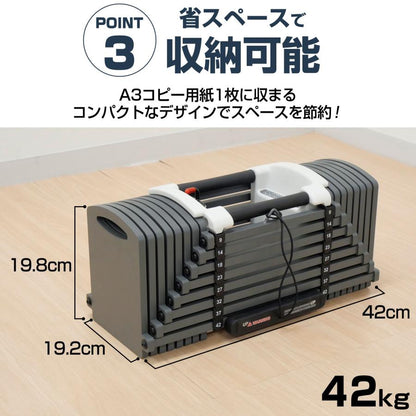 #2824 ブロックダンベルAB42  オールブラック　42kg 　単品