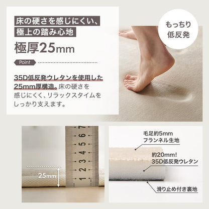 #3110 撥水ラグBE95185 95cm×185cm　ベージュ