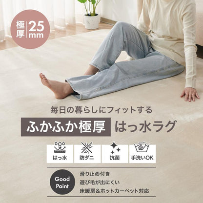 #3120 撥水ラグGG185240 185cm×240cm　ライトグレー