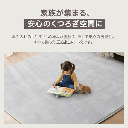 #3120 撥水ラグGG185240 185cm×240cm　ライトグレー