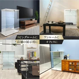 #3021　(ミラー付)両扉ケース3段白